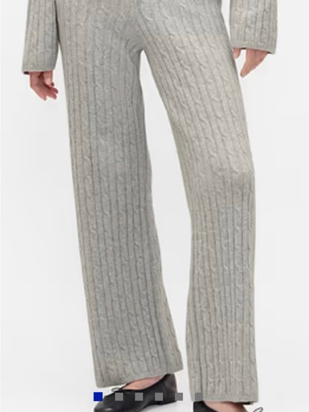 2 Pairs GAP NWT Wide-Leg Cable Knit Pants Cashmere-soft - Black and Taupe XXL